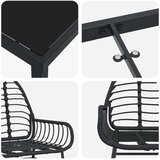 vidaXL 5-delni set vrtnarskega pohištva črne barve iz poli ratana | Shoptok.si