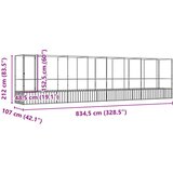 vidaXL Kavez za ptice s produžetkom srebrni 834 5x107x212 cm čelični | shoptok.hr