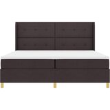  Krevet s opruga kutije s LED trakama Smeđa 200 x 200 cm tkanina | shoptok.hr