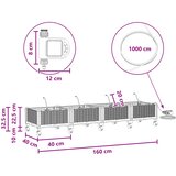  Vrtni planter s navodnjavanjem i kotačima 4 kom. Siva PP | shoptok.hr
