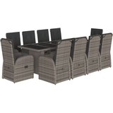  11-dijelni vrtni blagovaonski set s jastucima poliratan sivi | shoptok.hr