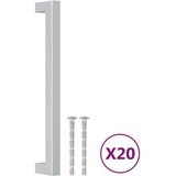  Ručke za ormarić 20 kom srebrne 192 mm od nehrđajućeg čelika | shoptok.hr