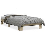 Furnova Posteljni okvir sonoma hrast 90x200 cm inženirski les in kovina, (21937256) | Shoptok.si