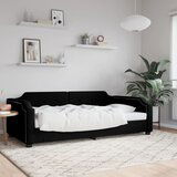 vidaXL Raztegljiva postelja črna 80x200 cm blago | Shoptok.si