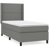  Krevet s oprugama i madracem tamnosivi 90 x 190 cm od tkanine | shoptok.hr