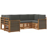 vidaXL Kotna sedežna garnitura z blazino 5 pcs Naravna in antracitna, (5000283586) | Shoptok.si