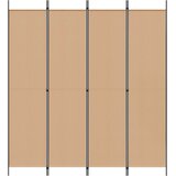  4-panelni pregradni zid Bež 200 x 220 cm Tkanina | shoptok.hr