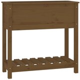 Maison Chic Visoka greda - Greda - Cvetlični Lonec s polico med. rjava 82,5x34,5x81 cm trdna borovina, (21788768) Cene