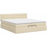  Podesivi krevet s madracem Krem 200 x 200 cm Tkanina Slike