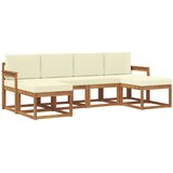 Set vanjskih sofa 6 pcs Prirodna i krem Konstruirano drvo | Eponuda.com