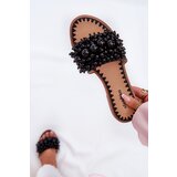 Boto Women's Flat Sandals With Decorative Beads Black Aricca | Shoptok.si
