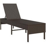  Ležaljka za sunčanje s jastukom smeđa 55x200x44 cm poli ratan | shoptok.hr