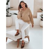 DStreet amski sweter z dekoltem V VERALIA kamelowy | shoptok.hr