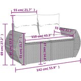 vidaXL 9-dijelni set vrtnih sofa od poliratana s jastucima svjetlosivi | shoptok.hr