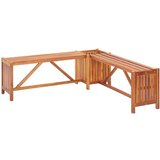 vidaXL Vrtna kotna klop s cvetličnim koritom 117x117x40cm akacijev les | Shoptok.si