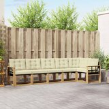  Set vanjskih sofa 6 kom. Bijela i krem Smeđa 306 x 128,5 x 73 cm | shoptok.hr