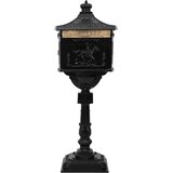  Stoječa poštna nabiralnika z vrati Črna 42,5 x 29,5 x 117 cm | Shoptok.si