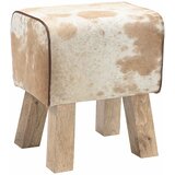  Klupa 40 x 30 x 45 cm Prava koža Smeđa i bijela | shoptok.hr