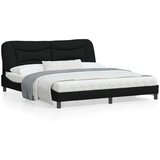  Okvir kreveta s LED svjetlima crni 180 x 200 cm od tkanine | shoptok.hr