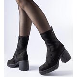 Gemre Black eco-suede block heel ankle boots Agordino | shoptok.hr