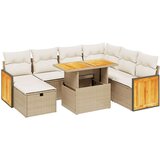 vidaXL 8-dijelni set vrtnih sofa od poliratana s jastucima bež | shoptok.hr