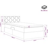  s od storage s uzglavljem Crna 90 x 200 cm Baršun | shoptok.hr