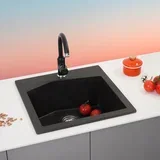 granitna usadna sudopera xLinea 50 crna 500x500 ø90