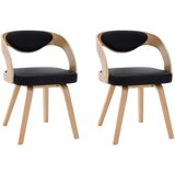 Maison Chic Jedilni stoli - Vzorci stoli 2 kosa ukrivljen les in črno umetno usnje A578, (22032705) | Shoptok.si