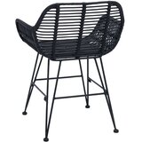  Stolac za blagovanje 2 pcs Ratan i čelik Crna 55 x 50 x 74 cm | shoptok.hr