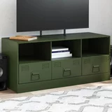 vidaXL TV omarica olivno zelena 99x39x44 cm jeklo