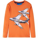 vidaXL Otroška majica z dolgimi rokavi temno oranžna 116 Cene