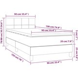  Krevet box spring s madracem LED tamnosmeđi 90x190 cm tkanina | shoptok.hr
