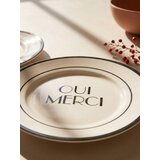 Sinsay Keramički tanjuri s natpisom Oui Merci 2 pack | shoptok.hr