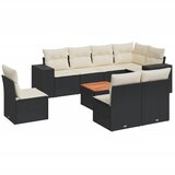  9-dijelni set vrtnih sofa s jastucima crni od poliratana | shoptok.hr