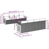  9-dijelni set vrtnih sofa od poliratana s jastucima sivi | shoptok.hr