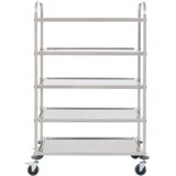 vidaXL Kuhinjski voziček 5-nadstropni 107x55x147 cm nerjaveče jeklo | Shoptok.si