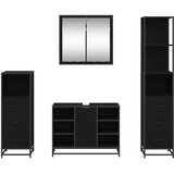  Set namještaja za kupaonicu 4 kom. Crni hrast 80 x 33 x 60 cm | shoptok.hr