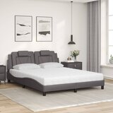  Krevet Viana s madracem sivi 160 x 200 cm od umjetne kože | shoptok.hr