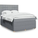 vidaXL Krevet box spring s madracem svjetlosivi 140x200 cm od tkanine | shoptok.hr