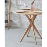Ragaba Okrogla raztegljiva jedilna miza z mizno ploščo v jesenovem dekorju 45x90 cm Jubi – | Shoptok.si