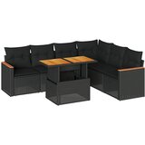  7-dijelni set vrtnih sofa od poliratana s jastucima crni bagrem | Eponuda.com