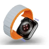 LD - silicone strap for Apple Watch 42/44/45mm grey/orange