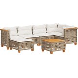 vidaXL 7-dijelni set vrtnih sofa od poliratana s jastucima bež | shoptok.hr