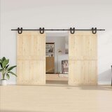  Komplet opreme za drsna vrata 366 cm jeklo črne barve, (22047015) | Shoptok.si
