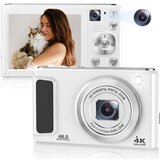 SARAHE DC308 2,8-palčni 4K HD spredaj in zadaj, dvojna kamera, 16-kratni zoom, digitalni fotoaparat EU, vtič (bel), (22016021) | Shoptok.si
