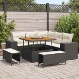  Sjedeća garnitura za vrt 8 kom. 7-Broj sjedala Crna i Krema 100 x 100 x 71 cm | shoptok.hr