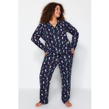 Trendyol Curve Plus Size Pajama Set - Dark blue - Patterned Cijene