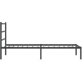  Metalni okvir za krevet s uzglavljem crni 107x203 cm | shoptok.hr