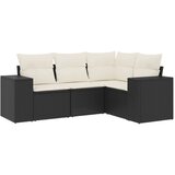  4-dijelni set vrtnih sofa od poliratana s jastucima crni | shoptok.hr