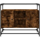  Komoda sa staklenom površinom boja hrasta 98x35x81 cm drvena | shoptok.hr